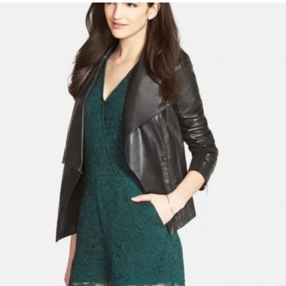 Trouvé Draped Collar Leather Jacket 🌵xs - Picture 9 of 16